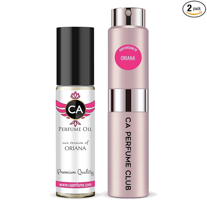 CA Perfume Duo Impression of Oriana For Women Perfume Layering Set Long Lasting Travel Size EDP + Body Oil Roll-On Bottle 0.27 Fl Oz+0.33 Fl Oz