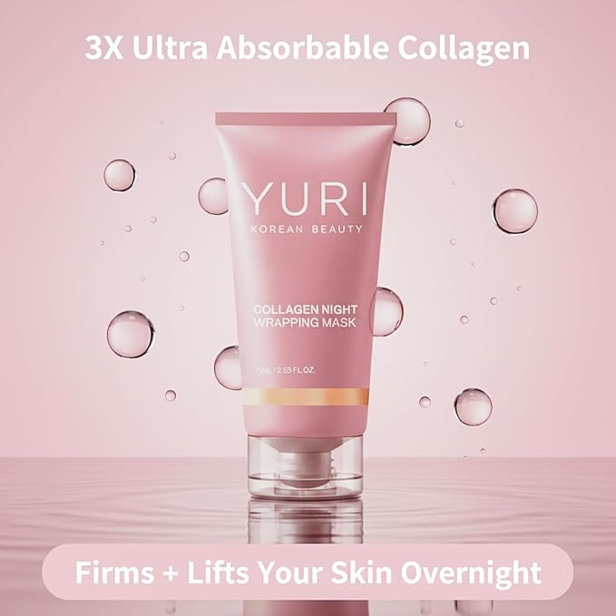 Collagen Night Wrapping Mask, Collagen Overnight Glass Skin Peel Off Face Mask, Elasticity & Hydration Care, Restored Balance & Ongoing Renewal, All Skin Types Skincare (2.53 fl.oz)