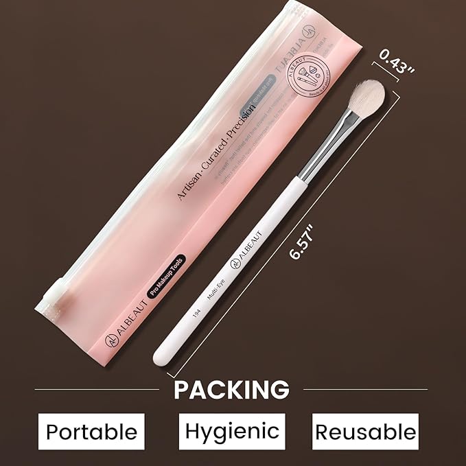 Albeaut Eyeshadow Brush, Eye Makeup Brush Even Eyeshadow Applicators Soft Natural Hair Bristles for Flawless Smudge, Multi-task for spot conealing & highlighting (194 Multi-Eye)