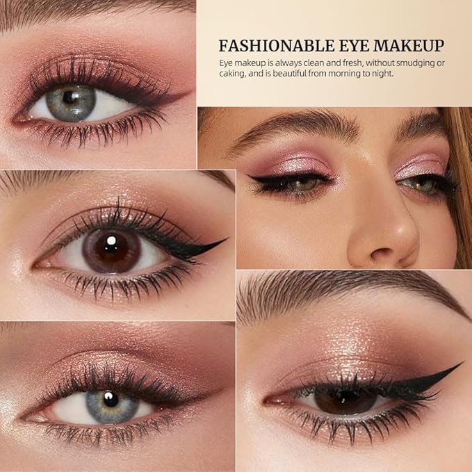 Neutral Rose Brown Eyeshadow Palette, Matte Shimmer Glitter Eye Shadow, Taupe Cocoa Soft Glam Makeup, Champagne Rose Gold Sparkle, Blendable Long Lasting Crease Resistant Vegan, Paleta de Sombras 02