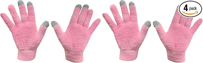 Eurow Aloe-Infused Moisturizing Gloves, Touchscreen Compatible, Scented, Soft & Breathable for Dry Hands Treatment, Locks in Lotion, Durable & Reusable, Pink, 1 Pair (Pack of 2)