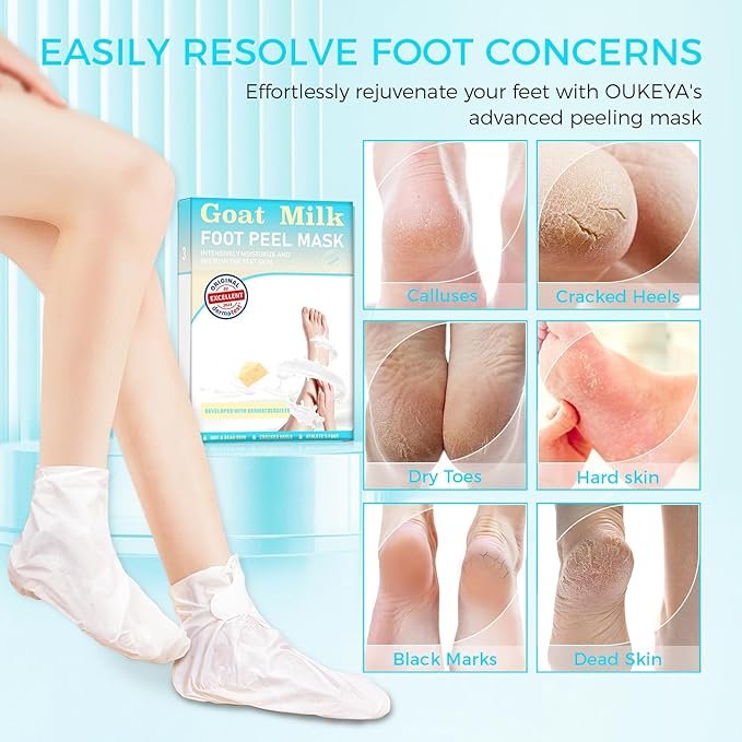 Foot Mask 3 Pairs: Dermatologically Dry Dead Skin for Baby Soft Feet Foot Mask for Dry Cracked Feet Athletes Foot Treatment