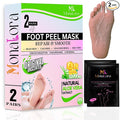 Foot Peel Mask for Dry, Cracked Heels – Exfoliating Callus Remover with Natural Fruit Extracts – Baby Soft Feet in 1 Week – 2 Pack | Aloe Vera | Unscented