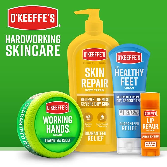 O'Keeffe's for Healthy Feet Foot Cream; Guaranteed Relief for Extremely Dry; Cracked Feet; Instantly Boosts Moisture Levels; 3.2 Ounce Jar; (Pack of 6)