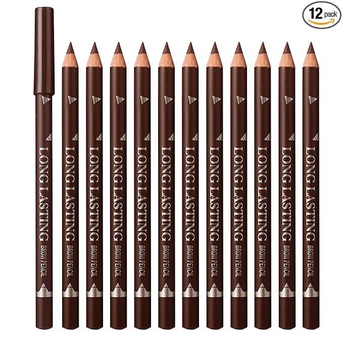 12 PCS Brown Eyeliner Pencils,Professional Long Lasting Waterproof Makeup Pencils,Highly Pigmented Inner Corner Eye Highlighter Eyeliner Pencil Eye Liner Pen Sets for Women