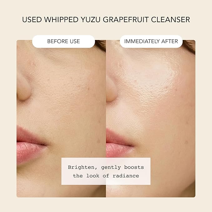 Whipped Korean Skincare Face Wash, Radiance Boosting Care, Vegan Facial Cleanser for Dry, Uneven Skin, Niacinamide, Hyaluronic Acid, Vitamin C, Yuzu & Grapefruit, Doubles as a Face Mask, 4.5 oz