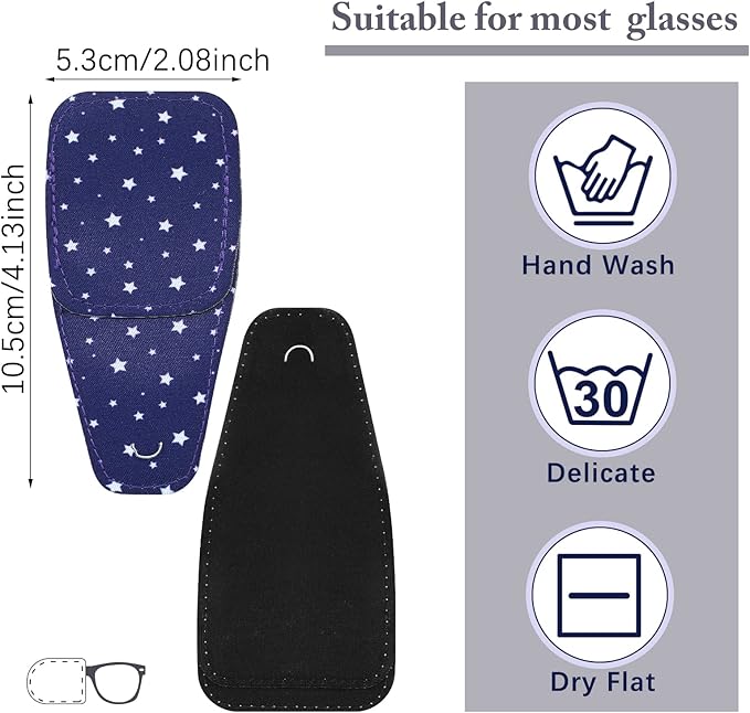 Sosation 10 Pcs Eye Patches for Adult Left Right Eye, Eyepatch for Glasses, Mixed Styles