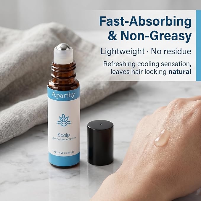 Aparthy Hair Growth Roll On for Hair Strengthening – Rosemary, Menthol & Camellia Oil – Nourishes Scalp, Non-Greasy, for Men & Women – 2 Pack (10ml each)