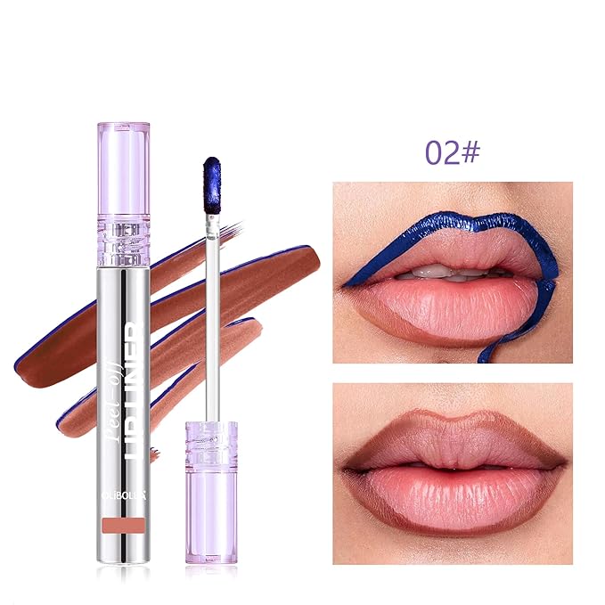 BANGFENG 4Pcs Peel Off Lip Liner Stain Set - 24H Color Hold Long-Lasting, Smudge-Proof, Waterproof Nude Matte Lip Tint, Non-Fading Peel Off Lip Color, Effortless Precision & Full Coverage