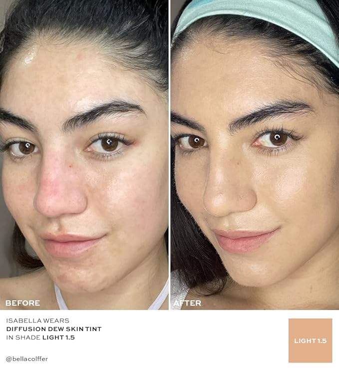 MAKE Beauty Skin Tint – Sheer to Medium Coverage with a Natural Radiant Finish. Lightweight, Smoothing Formula with Niacinamide and Adenosine. Diffusion Dew – 01.5 Light