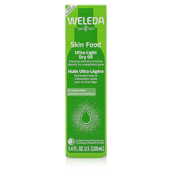 Weleda Skin Food Ultra-Light Dry Oil, 3.4 Fluid Ounces, Plant-Rich Formula with Vitamin-Rich Oils and Extracts of Pansy and Chamomile