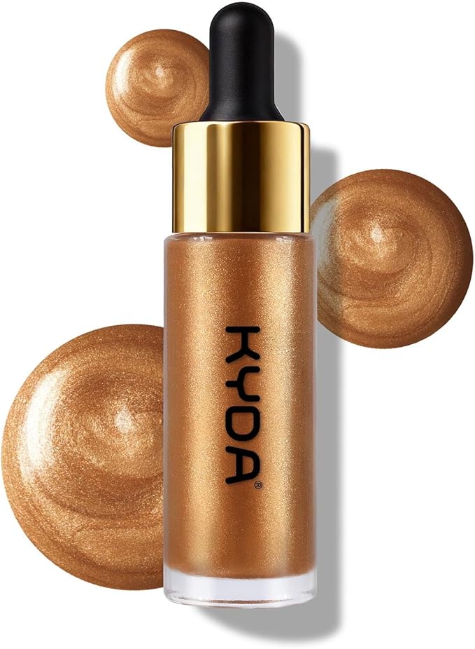 KYDA Liquid Highlighter Drops, Radiant Glow Liquid Bronzer for Face & Body, Glow Bronzing Drops with Skincare Formula, Buildable Shimmer Face Makeup, Golden Bronzer