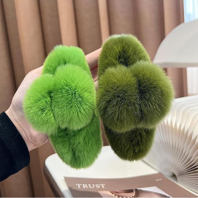 YOYLMAL Large Faux Fur Hair Claw Clip for Women, 5.1 Inches Winter Fluffy Fuzzy Hair Clips, Nonslip Strong Hold Furry Big Jaw Clamp for Thick Long Hair (Light Green)