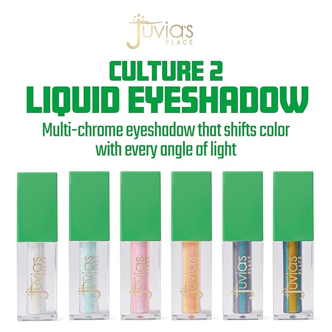 Juvia's Place Liquid Eyeshadow Culture 2 Ajebo - Glitter Liquid Eyeshadow, Multichrome, Metallic, Eye Shimmer and Iridescent, Glitter Makeup, Sparkly