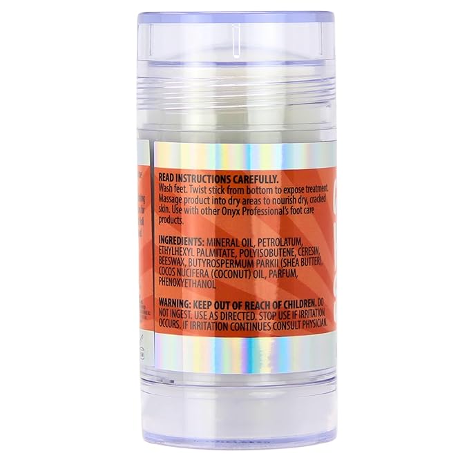 Onyx Professional Cracked Heel Repair Balm Stick for Dry Cracked Feet Treatment, Orange Scent, 2 pack - Moisturizing Foot Balm, Rolls On, Cracked Heel Treatment