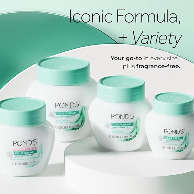 POND’S Cold Cream Cleanser, Fragrance-Free – Moisturizing Makeup Remover & Deep Cleansing Face Cream – Facial Cleanser for Soft, Radiant Skin – Dermatologist Tested, Non-Comedogenic, 6.1 oz