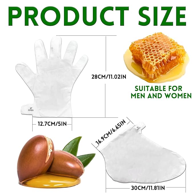 Elitzia Hand Foot Mask Hydrating 5 Packs Argan Oil Gloves 5 Packs Honey Almond Socks Masks Nourishing Moisturizing Repairing Spa Multipack Masks Women Dry Cracked Skin Care ETAHM