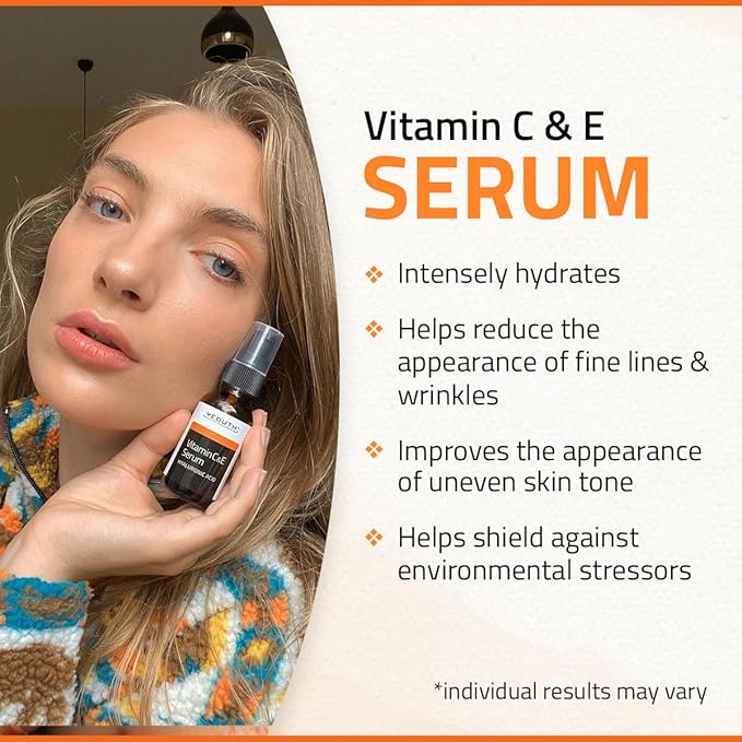 YEOUTH Vitamin C Serum for Face with Hyaluronic Acid, Hydrating Face Serum for Women, Facial Serums Targets Appearance of Dull Spots 2oz