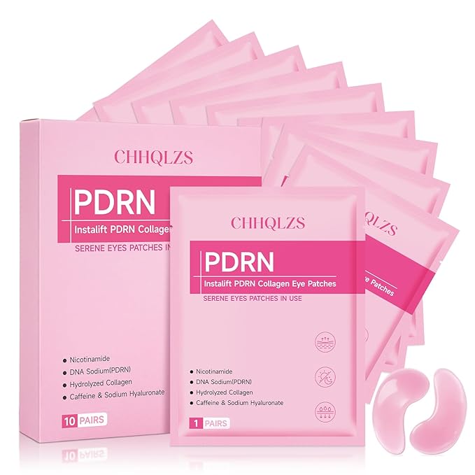 Serene Eyes Patches with PDRN & Collagen, Upgraded Instant Anti-Wrinkle Eye Mask for Dark Circles & Puffy Eyes, Hyaluronic Acid Hydrating Under Eye Patches, Instalift Treatment, 10 Pairs
