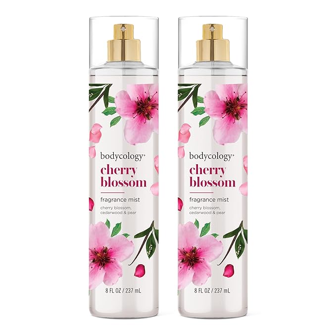 Bodycology Long-Lasting Fragrance Body Mist, Cherry Blossom, 8 fl oz (Pack of 2)