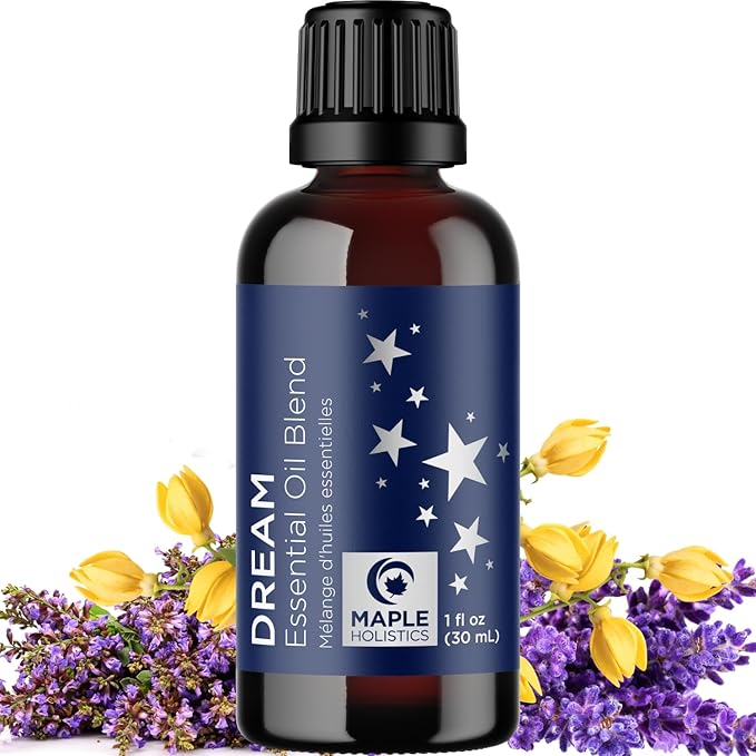 Sleep Essential Oil Blend for Diffuser - Dream Essential Oils for Diffusers Aromatherapy and Relaxation with Clary Sage Ylang-Ylang Roman Chamomile and Lavender for Sleep Time Support (1 Fl Oz)