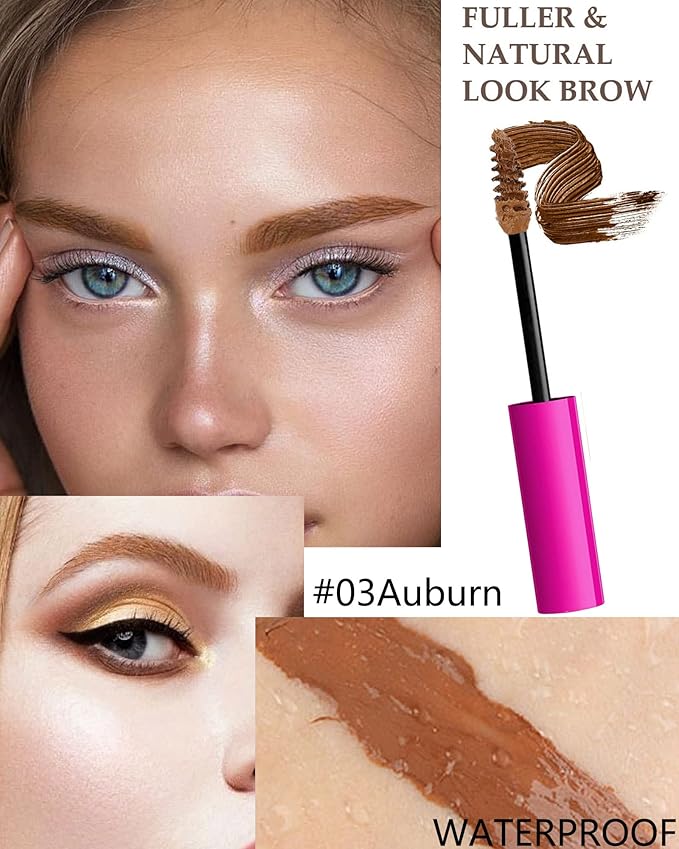 Waterproof Tinted Brow Gel-1Pcs Auburn Thickening Eyebrow Mascara Glue,Brow Lift Fast Sculpt,Color Brow Filler Gream Gel,Long Lasting Eye Makeup for Women,Light Medium Dark Brown Cover Gray Hairs-03