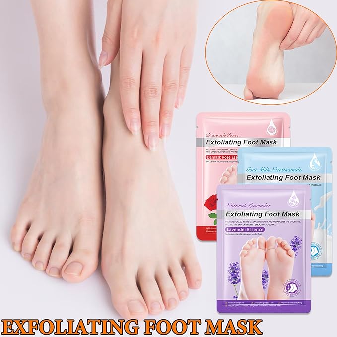 6PCS Foot Peel Mask,Exfoliating Foot Mask for Remove Dead Skin,Hydrating Foot Care Mask,Peel Off Mask for Calluses & Dry Toe Cracked Rough,Quickly Moisturizing & Nourishing Feet