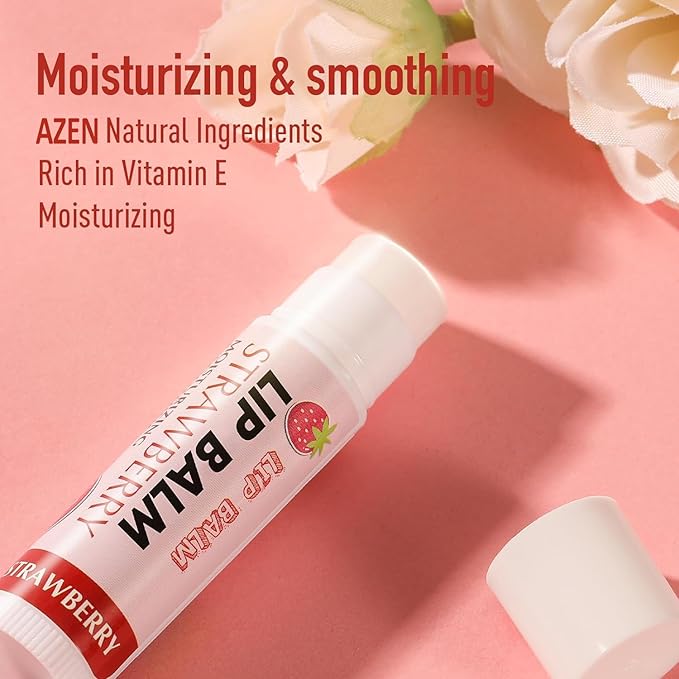 AZEN 120 Pack Lip Balm Bulk, Moisturizing Lip Balms for dry cracked lips, Mothers Day Gifts Easter Basket Stuffers - 12 Flavors