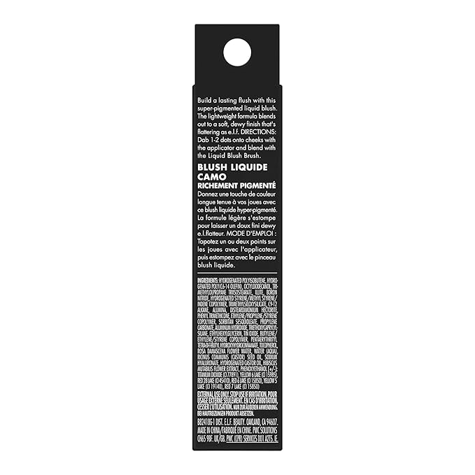 e.l.f. Camo Liquid Blush, Long-lasting Liquid Blush For High-pigment Color, Creates A Soft, Dewy Finish, Vegan & Cruelty-free, Coral Crush