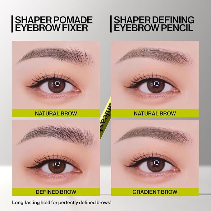 Unleashia Shaper Defining Eyebrow Fixer & Pencil No1. Oatmeal Brown - Super Slim 1mm Eyebrow Pencil