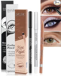 Nude Beige Black White Water Line Gel Eyeliner Pencil-3Pcs Waterproof Longlasting Cream Eye Liner Waterline Brightener Pen, Smooth Easy-to-Sharpen Pencil,Thanksgiving Eye Makeup Gift Set for Girl