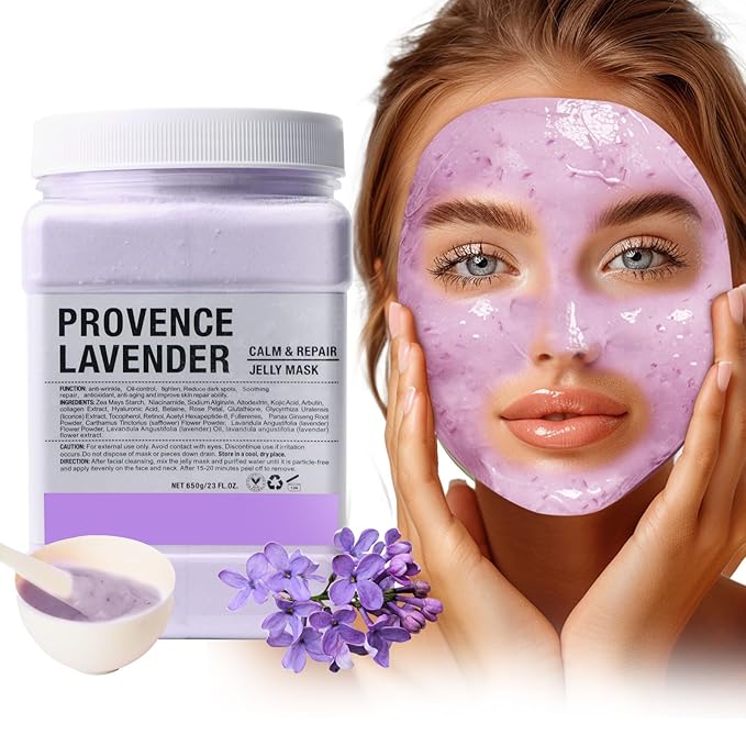 Collagen Jelly Mask – Jelly Mask for Facials & Vajacial, Mascarilla Hidroplástica Facial,Esthetician Supplies for All Skin Types (Lavender)