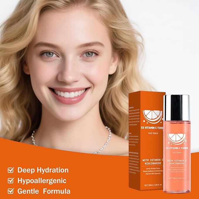 Toner for Face, with Vitamin C Niacinamide Gentiana Scabra Extract, Even Skin Tone, Pore Minimizing, Oil Control,Locks in Moisture,4.06 fl.oz