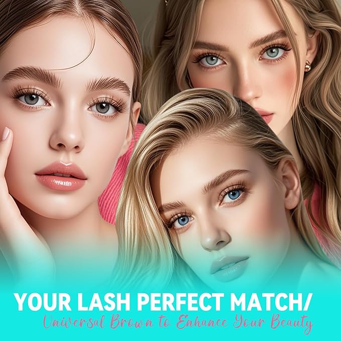 Brown Lash Clusters 176 Pcs Wispy Eyelash Extensions Natural Individual Lashes C Curl Dark Brown Cluster Lashes Beginner Friendly DIY Eyelashes Cluster at Home for Everyday Wear(Halos,8-16mm)