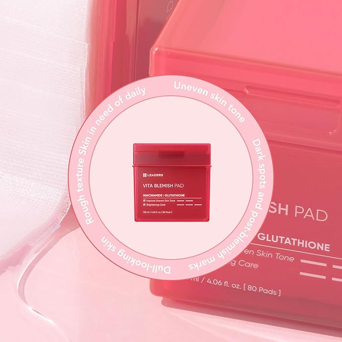 LEADERS Vita Pad - Targeted Solution for Skin Vegan-Certified | Gentle Formula | 80 Pads x 120ml