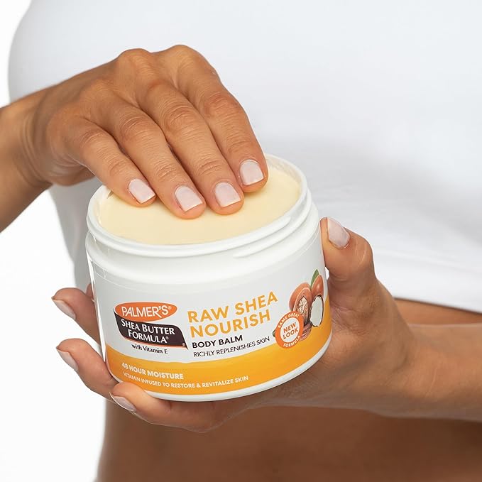 Palmer's Shea Butter Formula Raw African Shea Butter Balm, Nourishing Body Moisturizer for Rough, Dry Skin, 7.25 Ounces