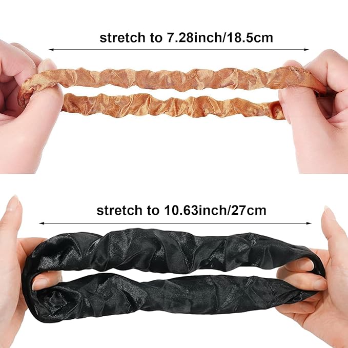 24Pcs 4 Sizes Satin Hair Scrunchies for Women Teens Girls Kids, No Damage Big & Small Soft Hair Ties Bands for Thick/Thin/Curly Hair Ponytail Holder Accessories Wrist Decor, 6 Neutral Colors,BlueZOO
