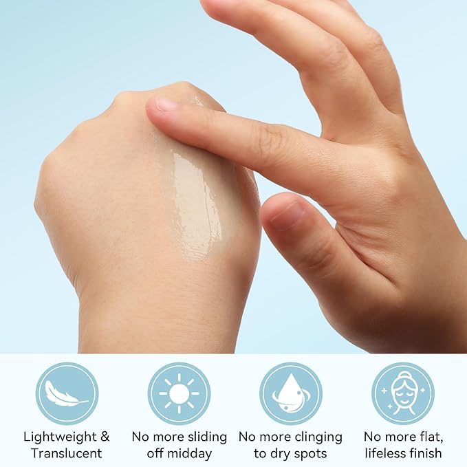 UCANBE Waterless Glow-Lit Hydra Grip Primer, Hydrating Gel for Dry & Textured Skin, Smoothes Bumps & Locks in Makeup with Niacinamide & Aloe, Dewy Finish Gripping Makeup, Moisturizes & Primes