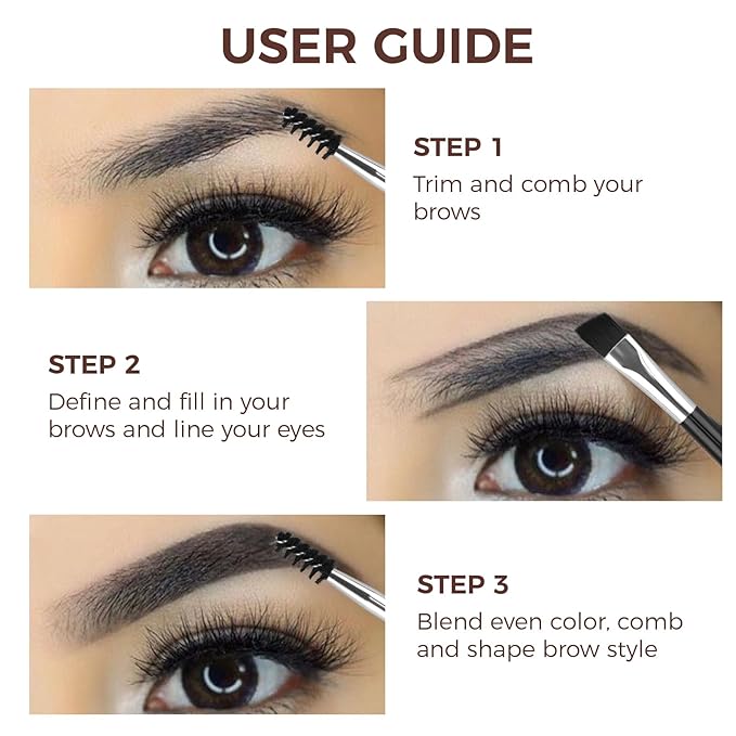 Eyebrow Pomade Kit with Dual-Ended Brush, Long-Lasting Waterproof Brow Pomade, High Pigment & Smudge-Proof Formula, Easy to Blend for Natural Defined Brows – Ideal for Women & Beginners #02 Brown