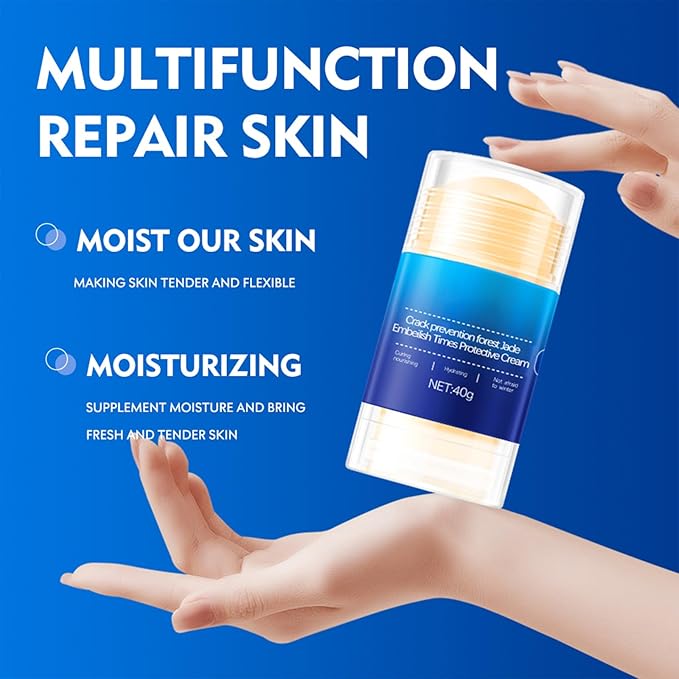 Feet Cracking Prevention Stick,Anti-Cracking Foot & Hand Cream Moisturizer for Dry Cracked Heel Feet, Knee, Elbow, Foot Balm Stick for Callus Remover & Dead Skin Softener (Pink+Blue)