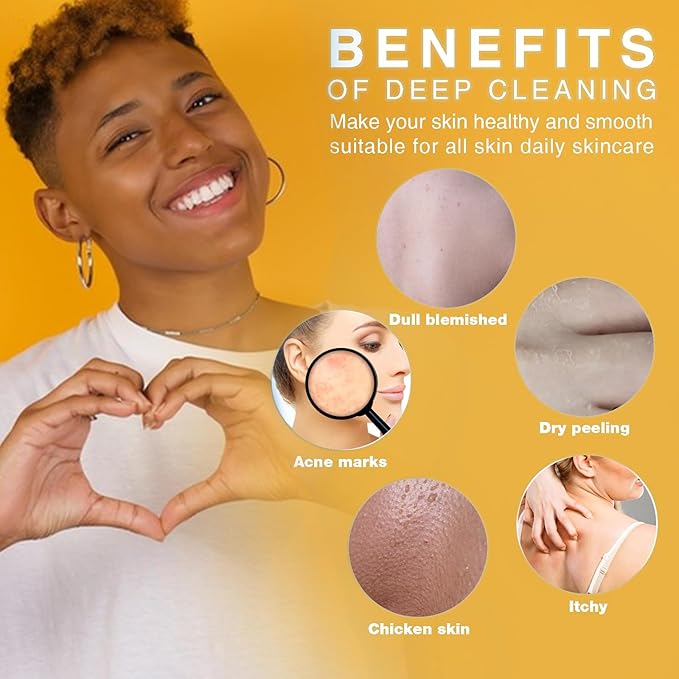 African Net Sponge for Deep Exfoliation –Authentic Exfoliating Washcloth, Quick-Drying African Exfoliating Net for Smooth, Glowing Skin&Full Body Scrubbing(Purple Green Pink Orange Blue)