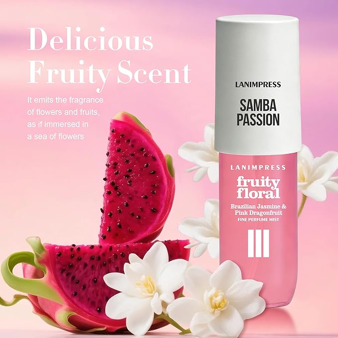 3 FL OZ Hair and Body Fragrance Mist, Eau De Parfum for Women,Sunshine Aroma Perfume No.3, Fruity Floral Scent– With Notes of Pink Dragonfruit,Jasmine, Vanilla,Travel Size Body Spray