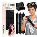 TULOBI 3 Pcs Heatless Curls Overnight - Upgraded Velvet Heatless Curls with Velcro Fastener, Overnight Jumbo Blowout Rods, Hair Curlers to Sleep in for Fine/Thick/Long Hair (Brown)