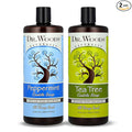 Dr. Woods Liquid Castile Soap - Pure Tea Tree Oil and Peppermint Soap, Body Wash for Men and Women, Contains Organic Shea Butter, Natural Cleaner for Face, Hands, and Body - 32 Fl Oz, Pack of 2