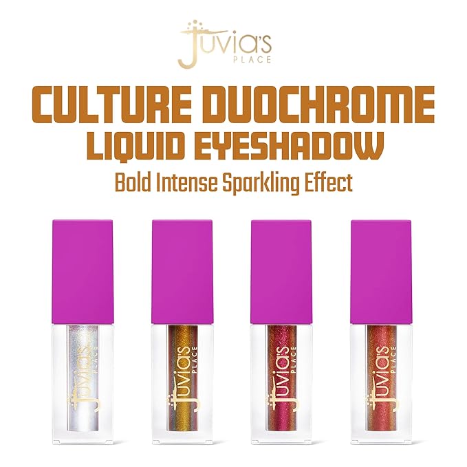Juvia's Place Culture Duochrome Liquid Eyeshadow Kente - Liquid Eye Makeup for Glitter & Shine, Multi-colored Eyeshadow, Sparkly Makeup for Eyes, Women's Makeup Kit Addition
