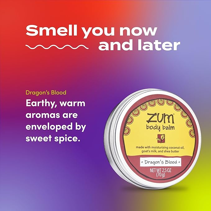 Zum Indigo Wild Body Balm - Body Moisturizer for Women & Men - Includes Goat's Milk, Shea Butter & More - Natural Skin Moisturizer - Dragon's Blood - 2.5 oz