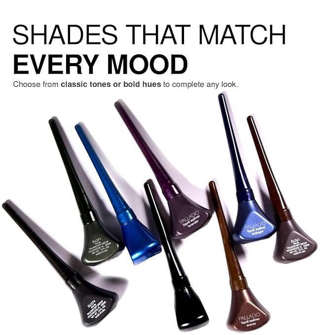 Palladio Liquid Eyeliner, Highly Pigmented and Waterproof, For Intense Eye Definition, Smear-proof Eyeliner Liquid, Includes Easy Grip Wand and Felt Tip Applicator, Black