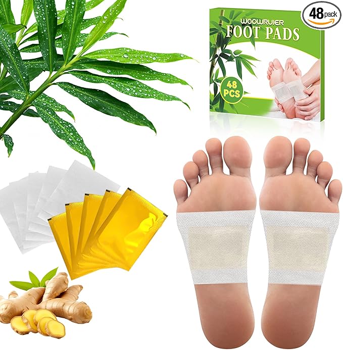 48 Packs Ginger Foot Pads, Suitable for Home or Travel Use