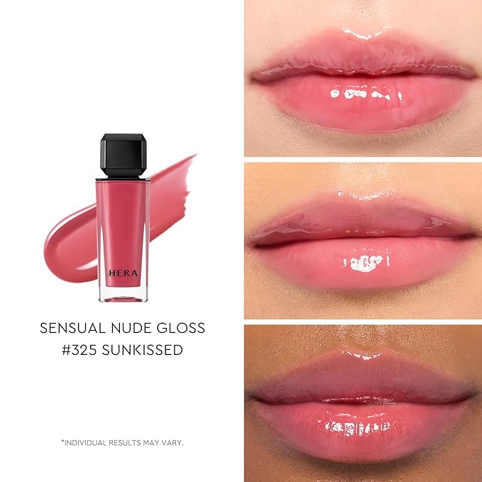 HERA FELIX Picked Sensual Nude Lip Gloss #325 SUNKISSED | Volumizing Sheer & Glossy Finish, Non-sticky, Moisturizing and Hydrating, Korean Makeup, 0.17 oz. (5g)