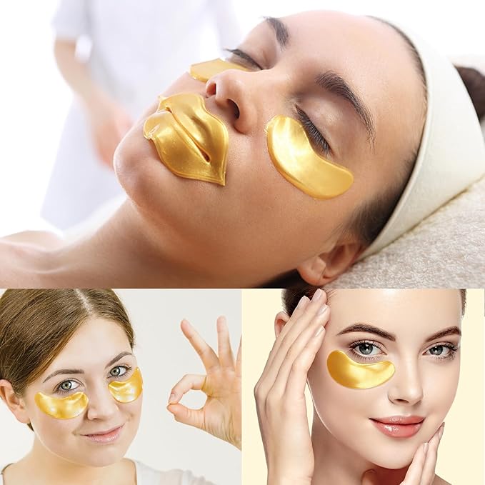 Adofect 40 Pairs Collagen Crystal Lip Mask & Eye Mask Set for Skin Care, Revitalizing, Hydrating, Traveling, Valentines Day Gifts, Bachelorette Party Accessories, Bridesmaid Gifts, Cheer Gifts
